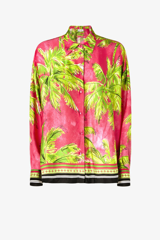 Oversized palm tree-print shirt