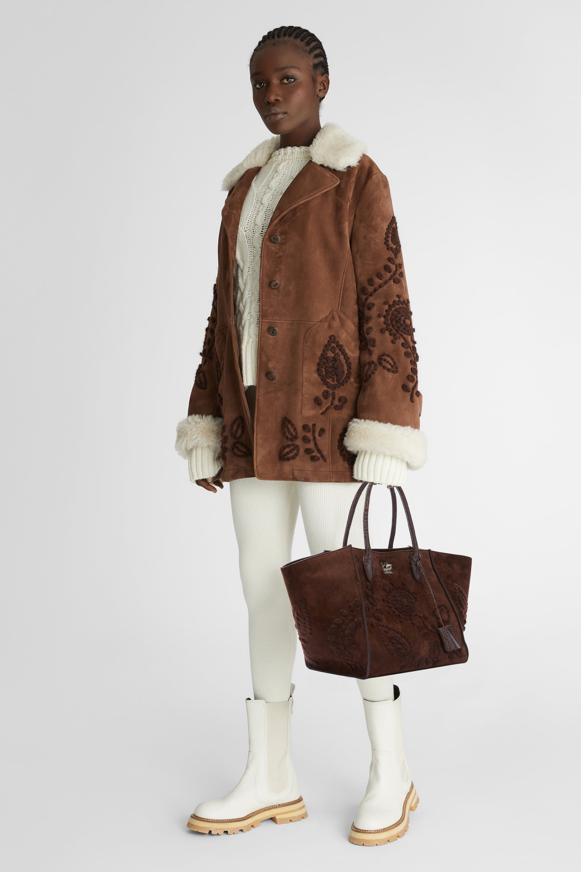 Ermanno Scervino Hand-Embroidered Suede Jacket