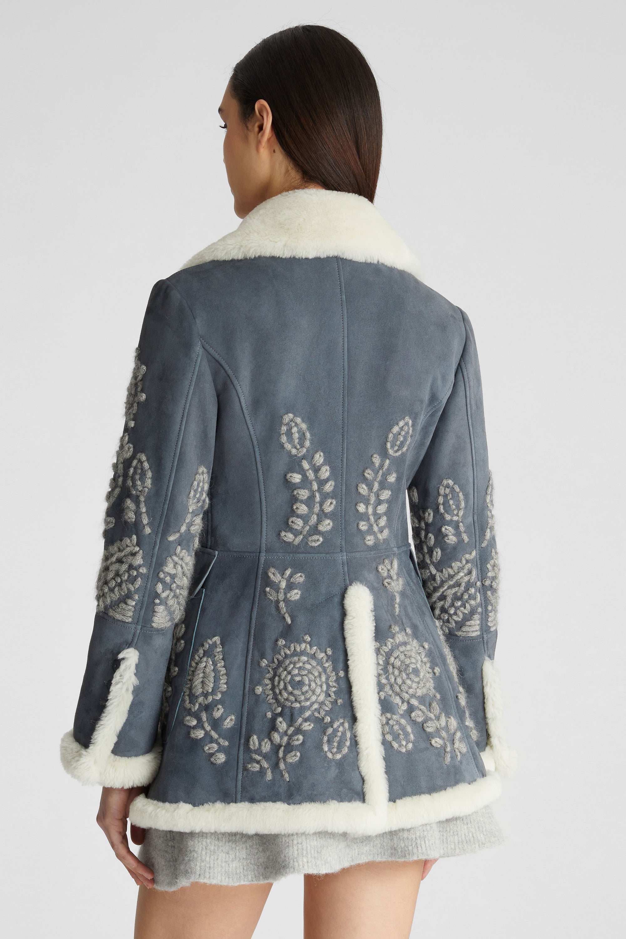 Ermanno Scervino Hand-Embroidered Suede Jacket